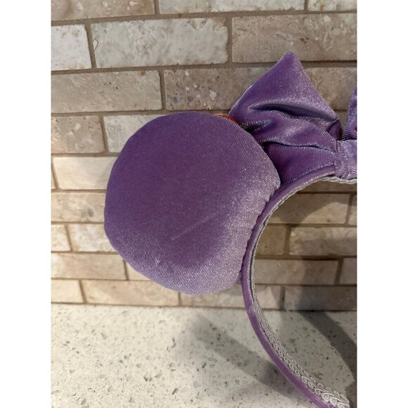 Floral Purple Minnie Ears Plush‎ Mickey Ears Velvet Flower Minnie Ears - Picture 4 of 4